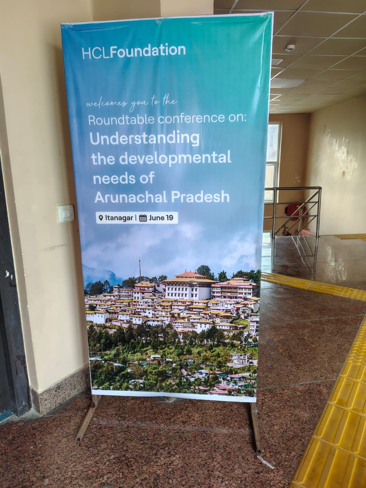 HCLFoundation roundtable conference information standee