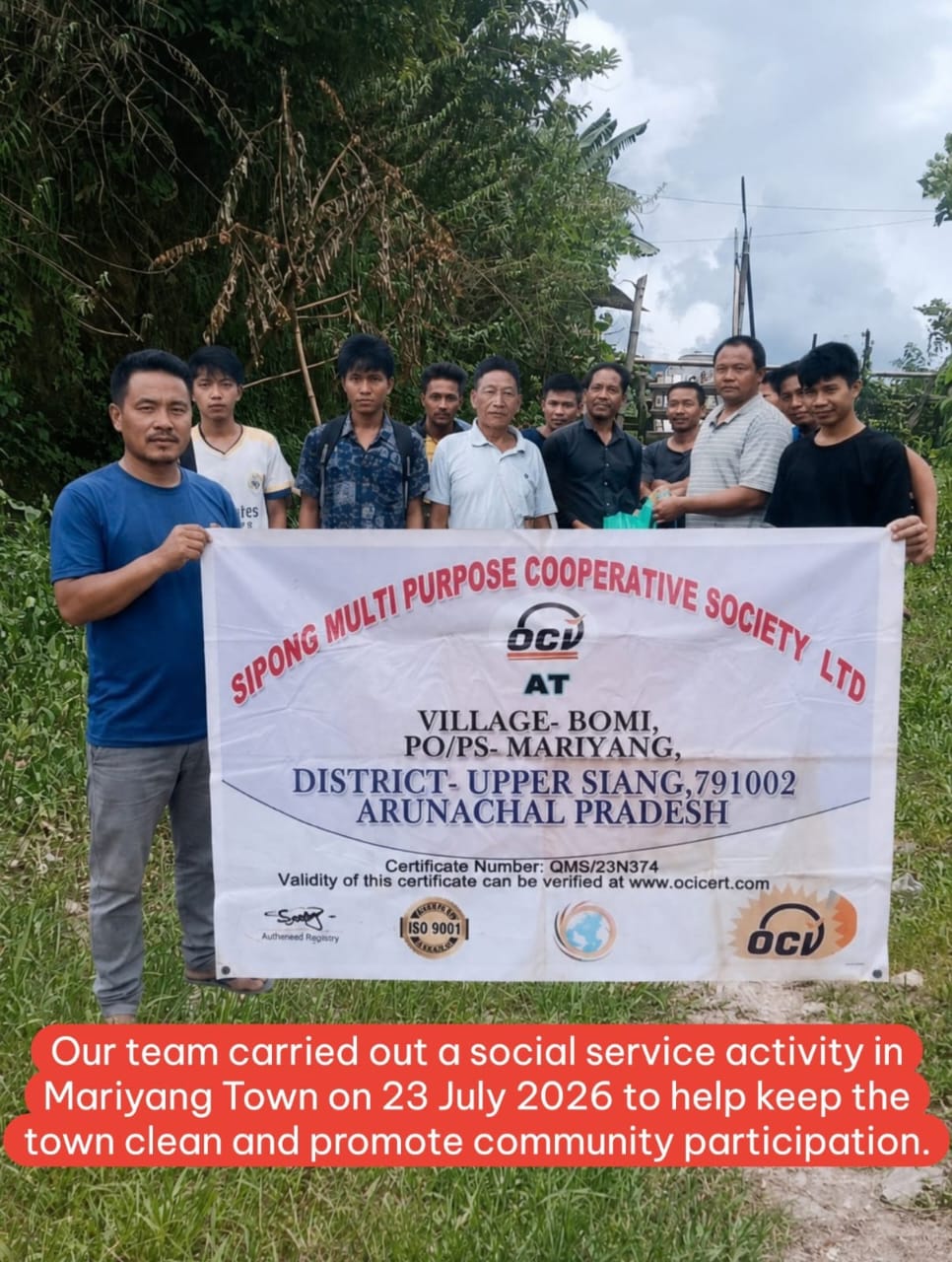 Social service activity carried out by SIPONG in Mariyang Town on 23 July 2026