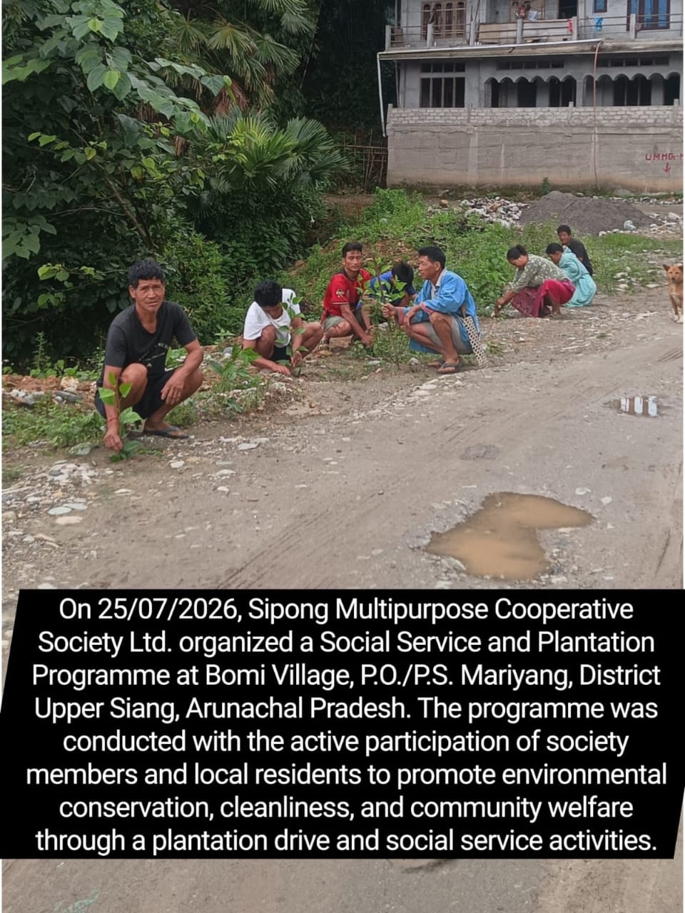 SIPONG Social Service and Plantation Programme at Bomi Village in July 2026